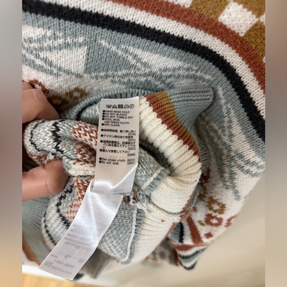 Moussy Fair Isle Crewneck Knitted Sweater Size F (One Size) - Picture 8 of 9